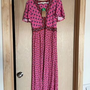 Bright Pink Patterned Boden Women's Maxi Dress